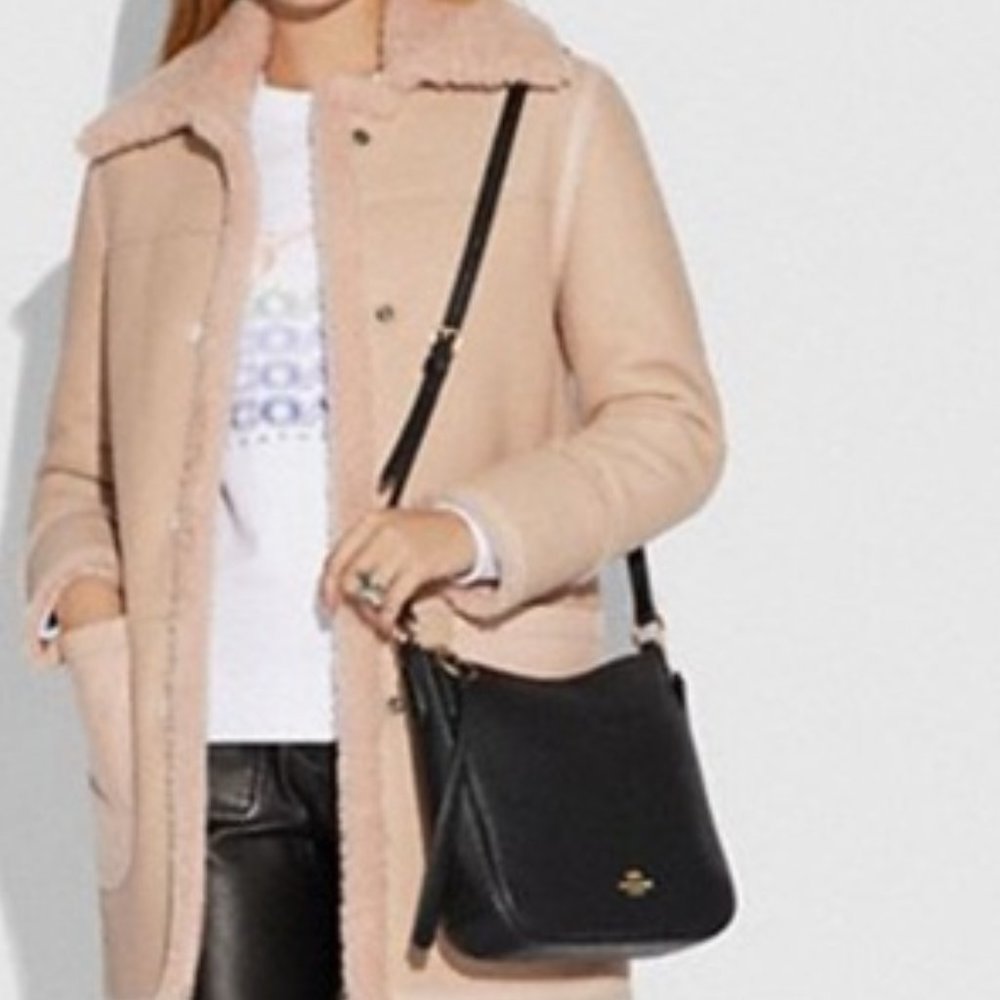 Coach Black Pebbled Leather Crossbody Bag with Gold Hardware - Picture 12 of 15